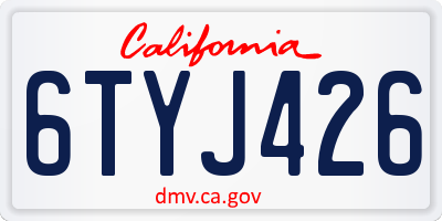 CA license plate 6TYJ426