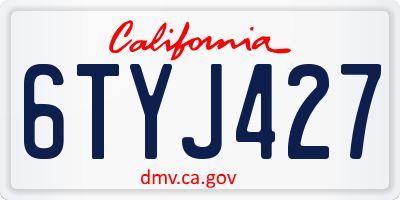 CA license plate 6TYJ427