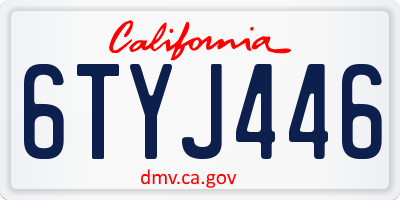 CA license plate 6TYJ446