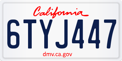 CA license plate 6TYJ447