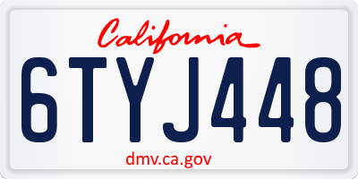 CA license plate 6TYJ448