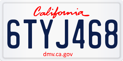 CA license plate 6TYJ468