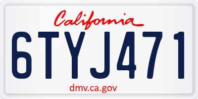 CA license plate 6TYJ471