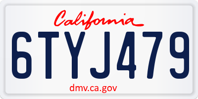 CA license plate 6TYJ479