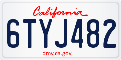 CA license plate 6TYJ482