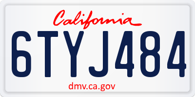 CA license plate 6TYJ484