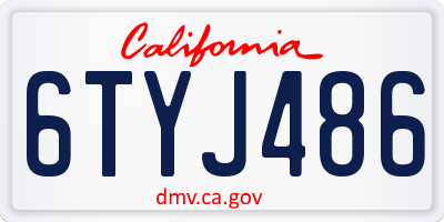 CA license plate 6TYJ486