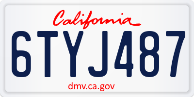 CA license plate 6TYJ487