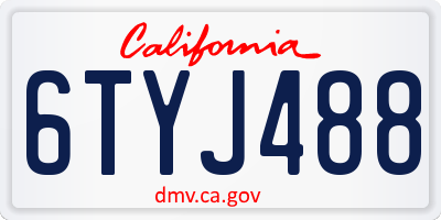 CA license plate 6TYJ488