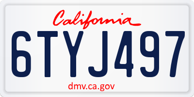 CA license plate 6TYJ497