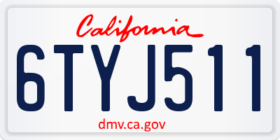 CA license plate 6TYJ511