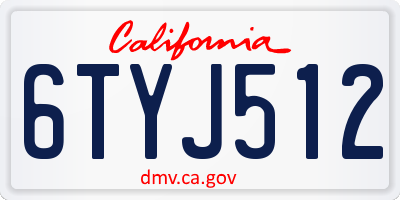 CA license plate 6TYJ512
