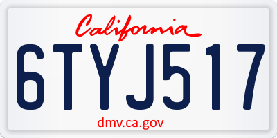 CA license plate 6TYJ517