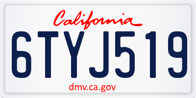 CA license plate 6TYJ519