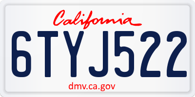 CA license plate 6TYJ522
