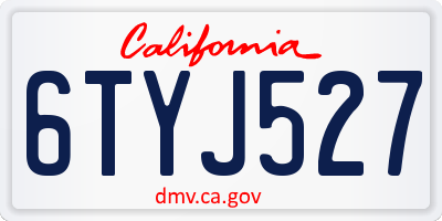 CA license plate 6TYJ527