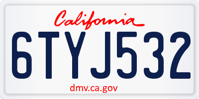 CA license plate 6TYJ532