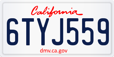 CA license plate 6TYJ559