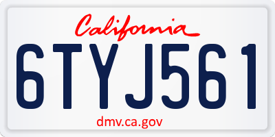 CA license plate 6TYJ561