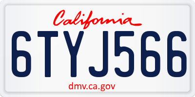 CA license plate 6TYJ566