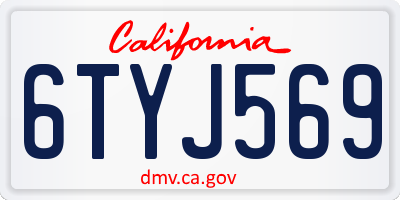 CA license plate 6TYJ569