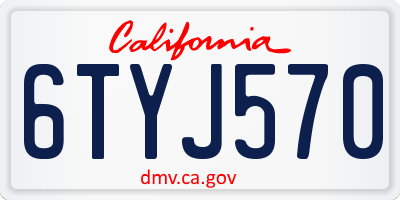 CA license plate 6TYJ570