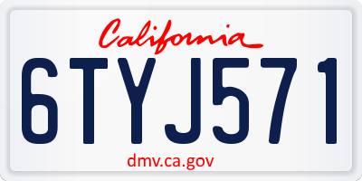 CA license plate 6TYJ571