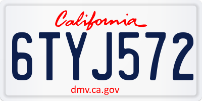 CA license plate 6TYJ572