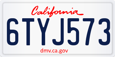 CA license plate 6TYJ573