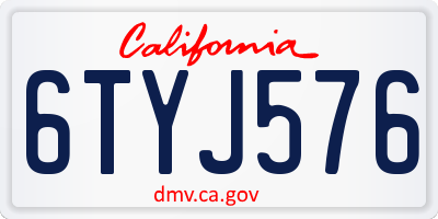 CA license plate 6TYJ576