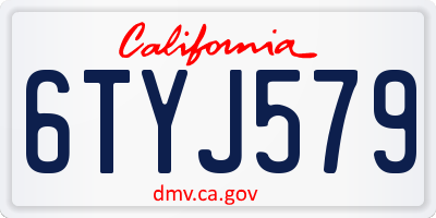 CA license plate 6TYJ579