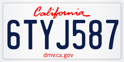 CA license plate 6TYJ587