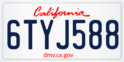 CA license plate 6TYJ588