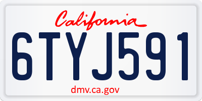 CA license plate 6TYJ591