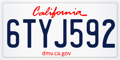 CA license plate 6TYJ592