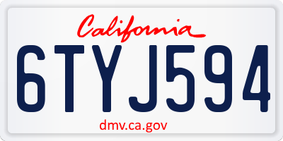 CA license plate 6TYJ594