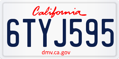 CA license plate 6TYJ595