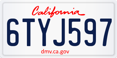 CA license plate 6TYJ597