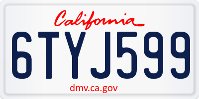 CA license plate 6TYJ599