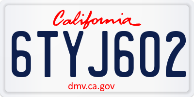 CA license plate 6TYJ602