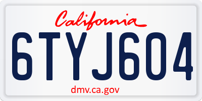 CA license plate 6TYJ604
