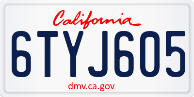 CA license plate 6TYJ605