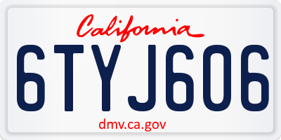 CA license plate 6TYJ606