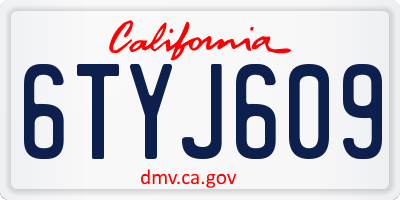 CA license plate 6TYJ609
