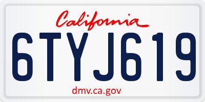 CA license plate 6TYJ619