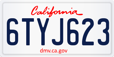 CA license plate 6TYJ623