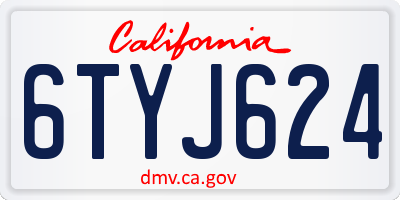 CA license plate 6TYJ624