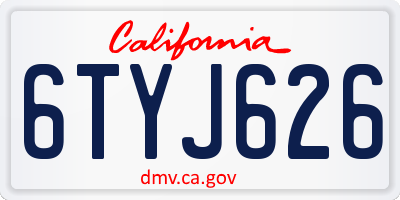 CA license plate 6TYJ626
