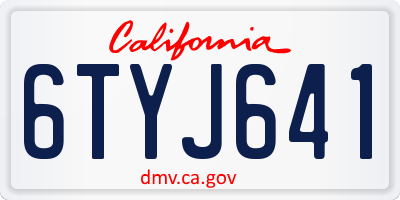 CA license plate 6TYJ641
