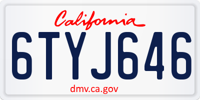 CA license plate 6TYJ646